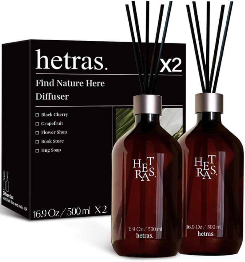 hetras Premium Reed Diffuser Set (500ml x 2)