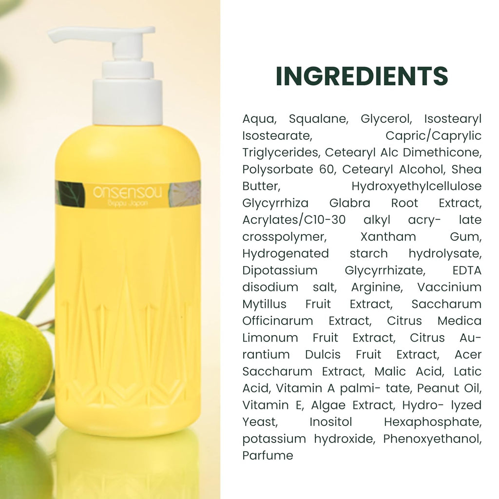 ONSENSOU Body Lotion Kabosu Citrus ingredients