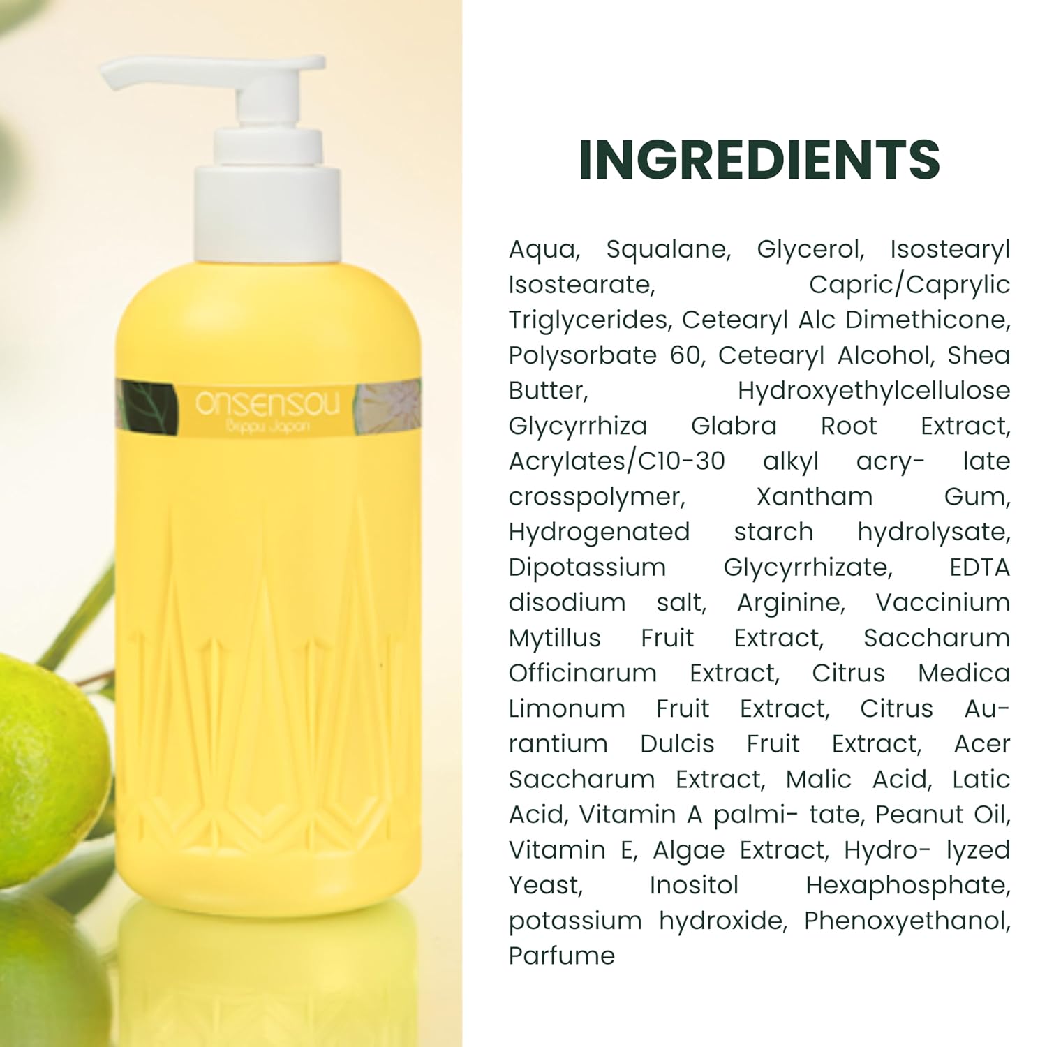 ONSENSOU Body Lotion Kabosu Citrus ingredients