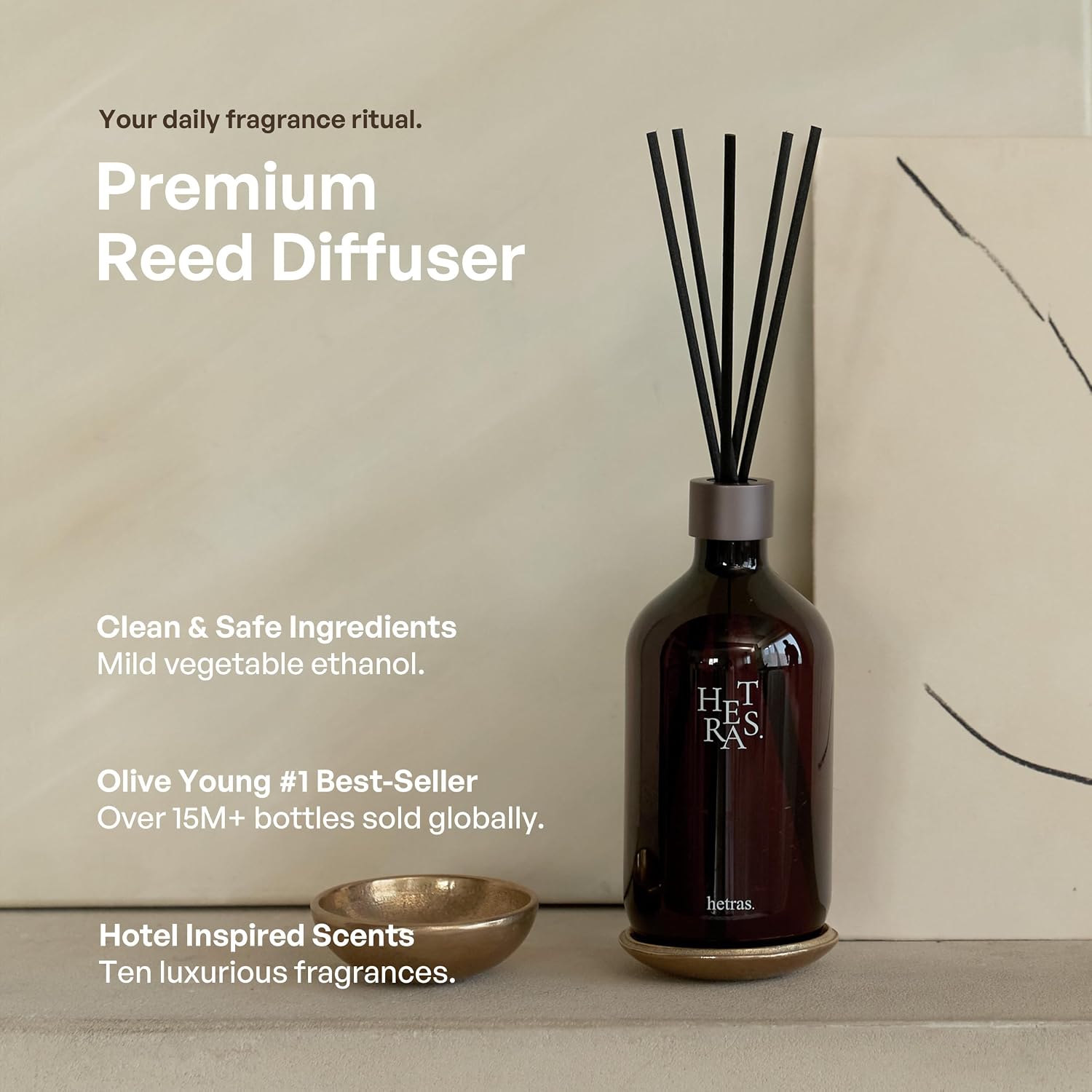 hetras Premium Reed Diffuser Set (500ml x 2)