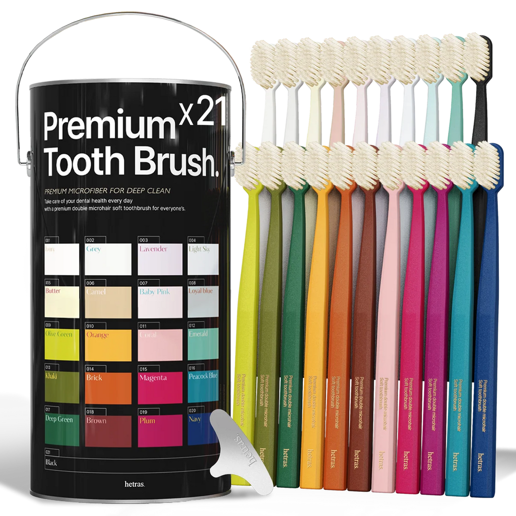 hetras. Premium Microfiber Toothbrush Set | 21 Pack